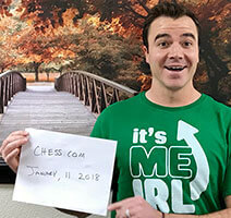 A photograph of yourself holding a Chess.com sign
