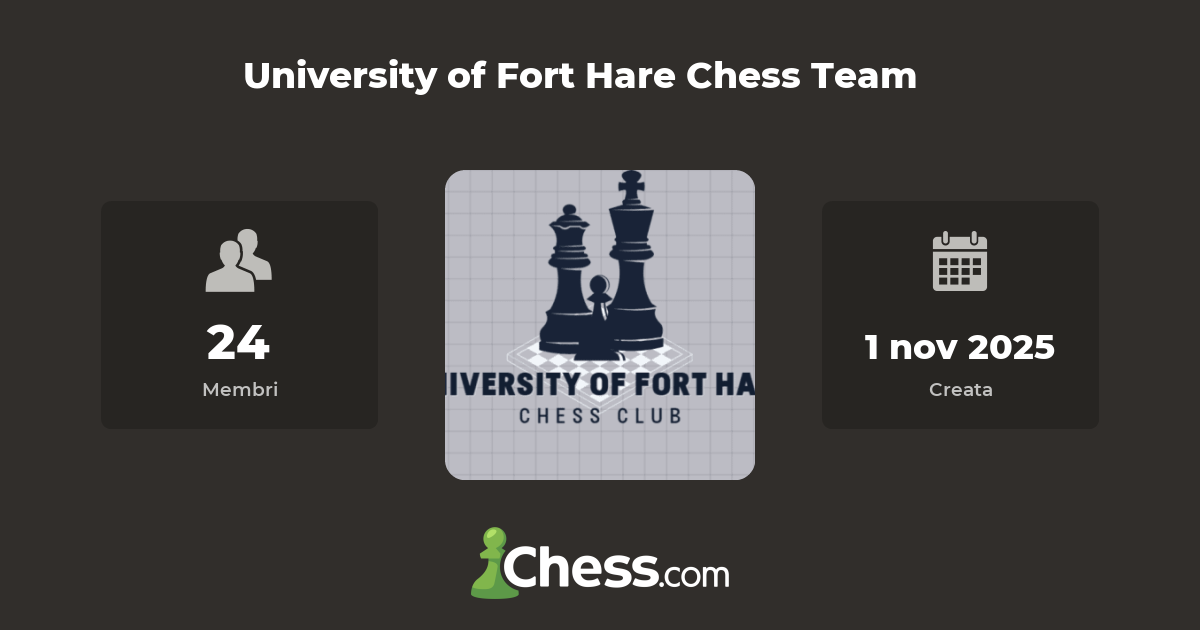 University of Fort Hare Chess Team - Club di scacchi - Chess.com