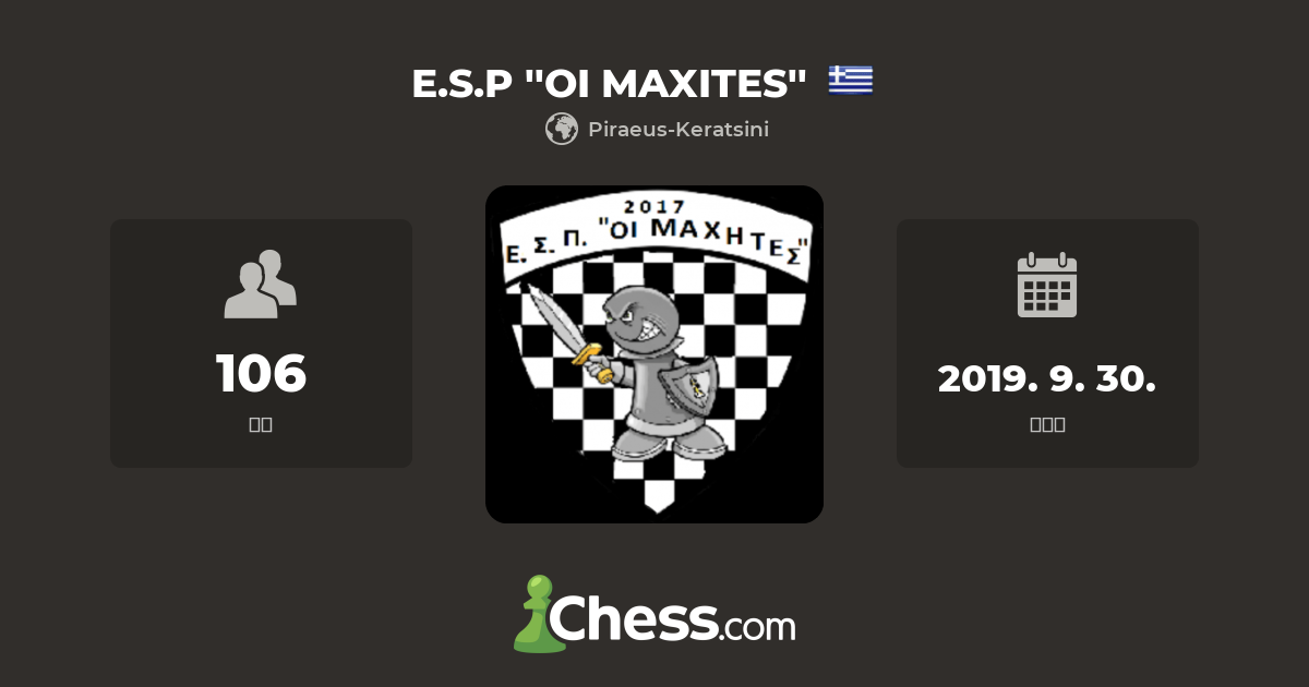 E.S.P OI MAXITES - 체스 클럽 - Chess.com E.S.P OI MAXITES - 체스 클럽