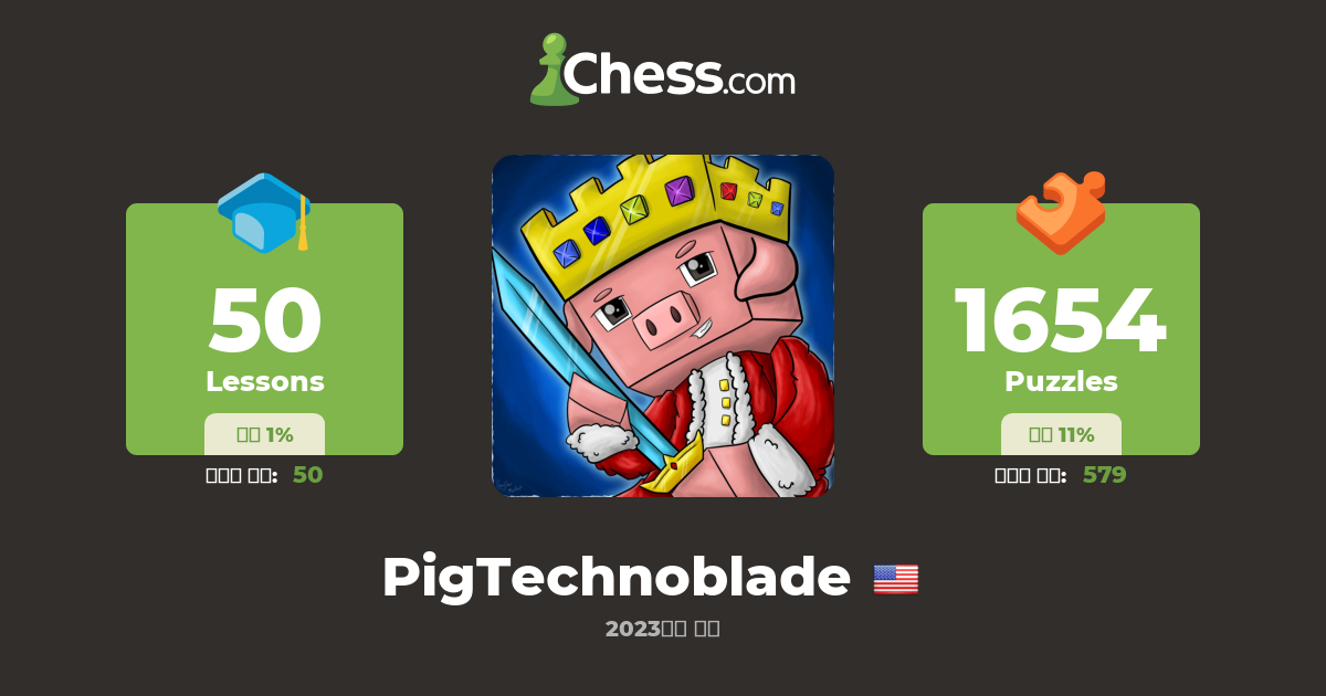 PigTechnoblade - 체스 프로필 - Chess.com PigTechnoblade - 체스 프로필