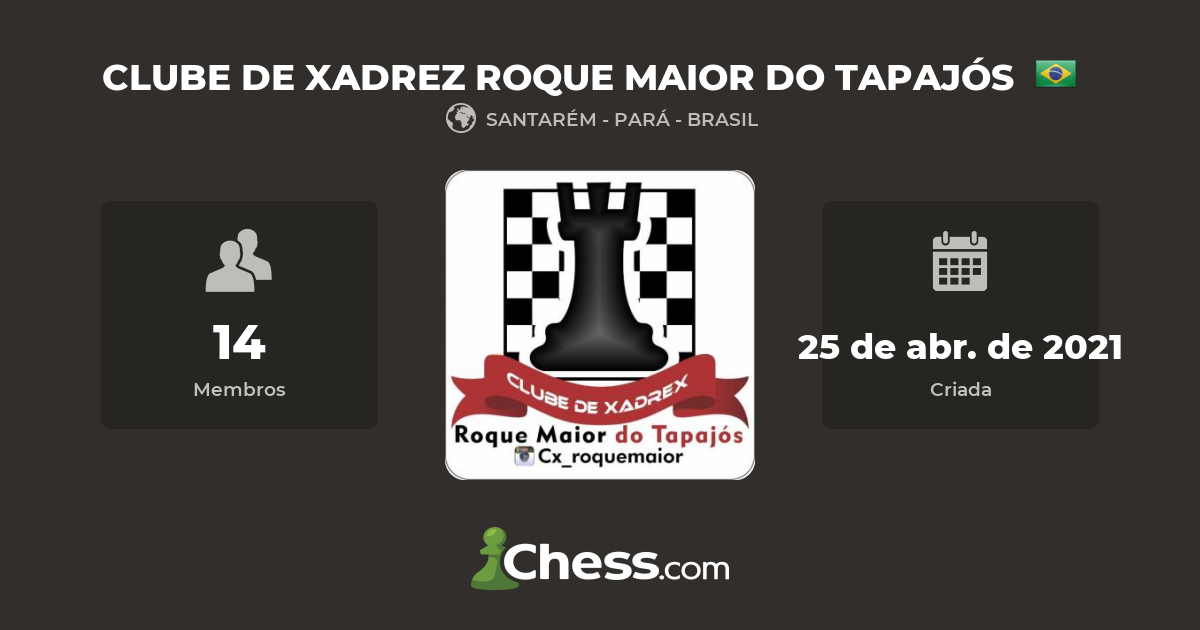 CLUBE DE XADREZ ROQUE MAIOR DO TAPAJÓS - clube de xadrez 
