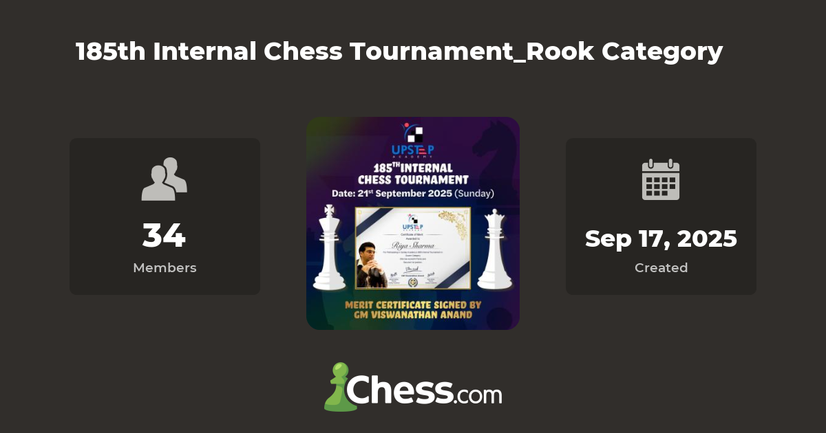 185th Internal Chess Tournament_Rook Category - Chess Club - Chess.com
