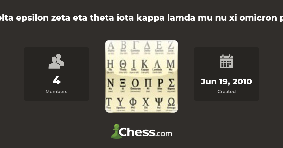 alpha beta gamma delta epsilon eta iota kappa mu nu xi pi rho sigma tau... - Chess Club - Chess.com