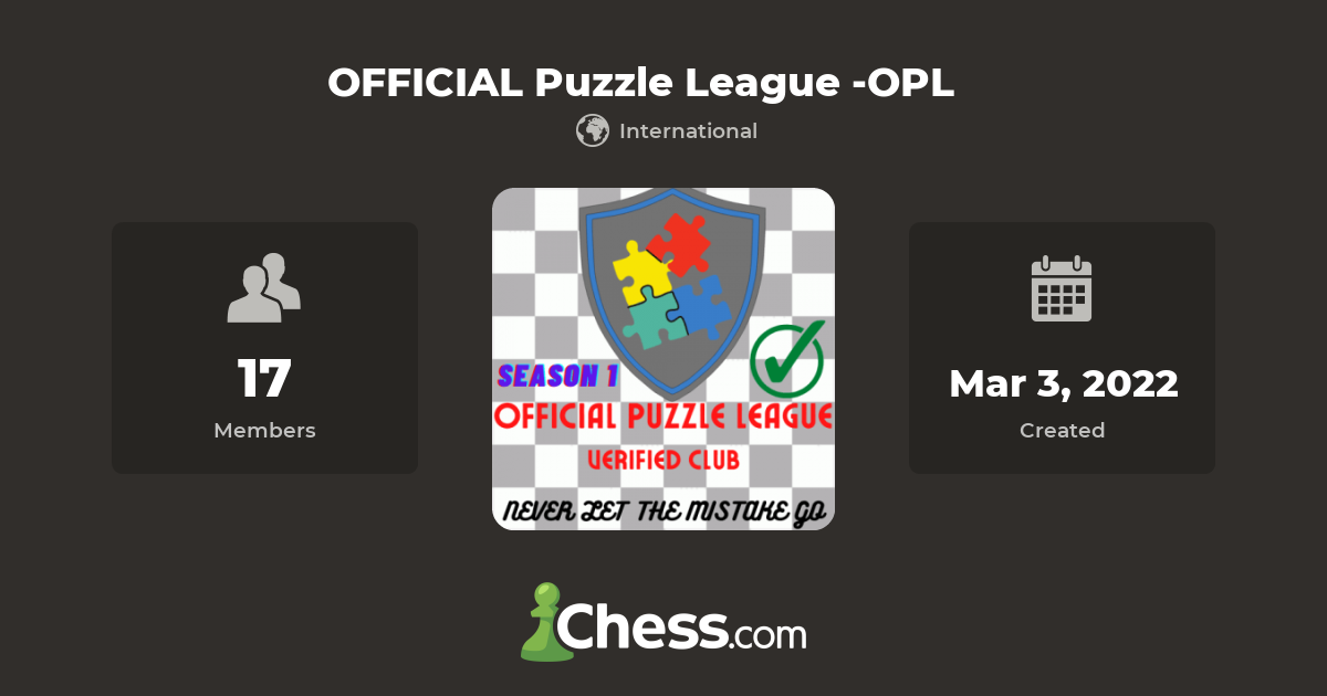 OFFICIAL Puzzle League OPL Chess Club