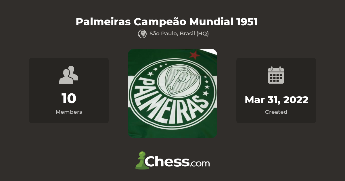 Palmeiras Campeão Mundial 1951 - Chess Club 