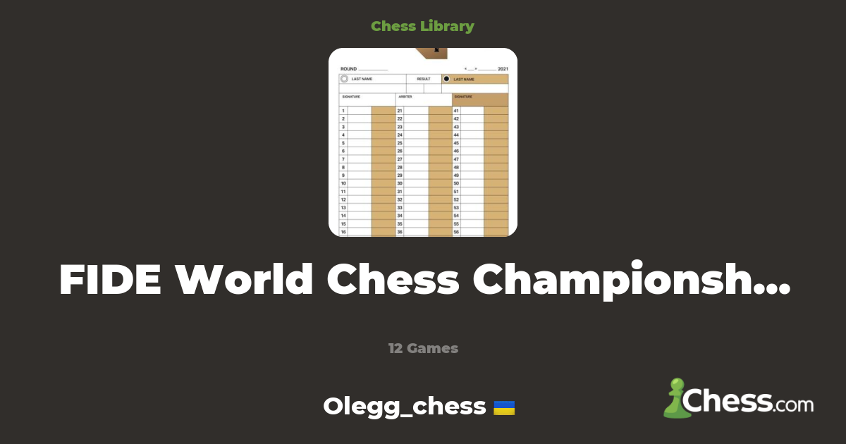FIDE World Chess Championship 2021 المكتبة