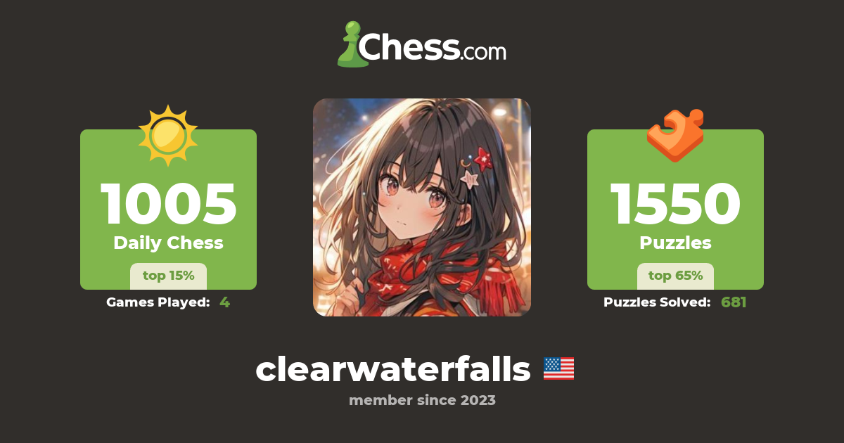 Hiiii!!! I like playing chess & Ice Skating⛸️ (clearwaterfalls) Chess
