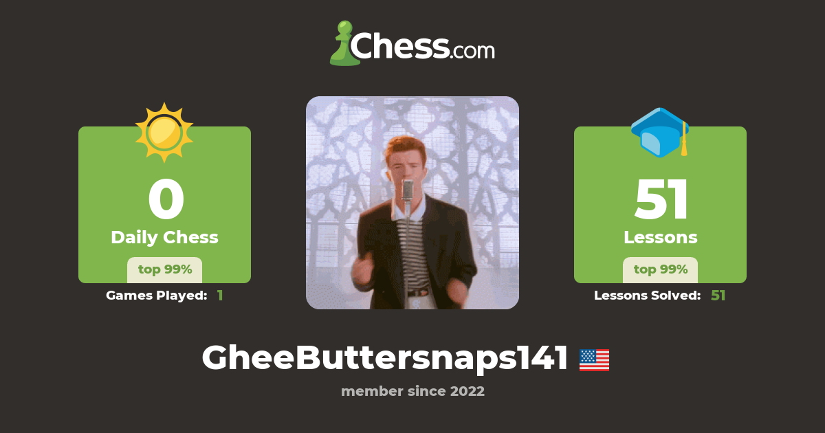 GheeButtersnaps141 - Chess Profile - Chess.com